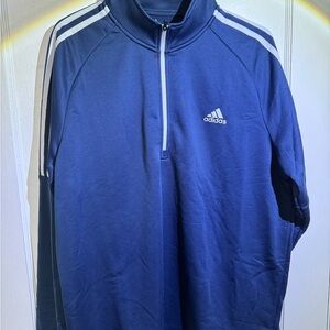 adidas Navy and White Golf 1/4 Zip Pullover